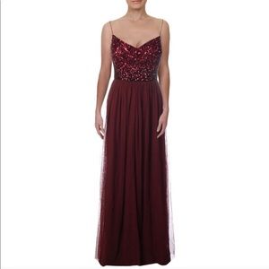 ADRIANNA PAPELL Sequin Spaghetti Strap Dress size 2